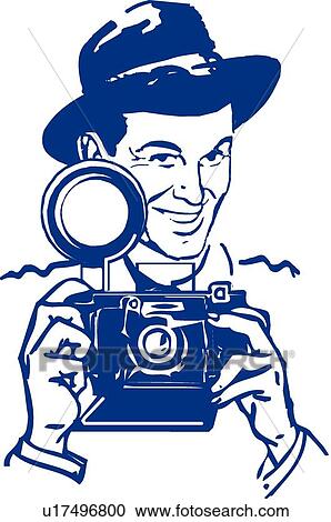 Clipart - Retro photographer. Fotosearch
