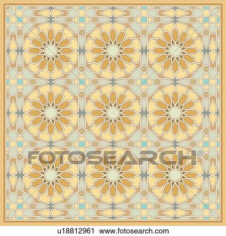 Clipart - Retro yellow orange aqua background pattern. Fotosearch