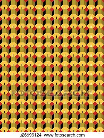 Clipart - Retro yellow red and navy background pattern. Fotosearch