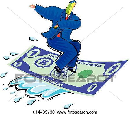 Clipart - Riding the finical wave . Fotosearch