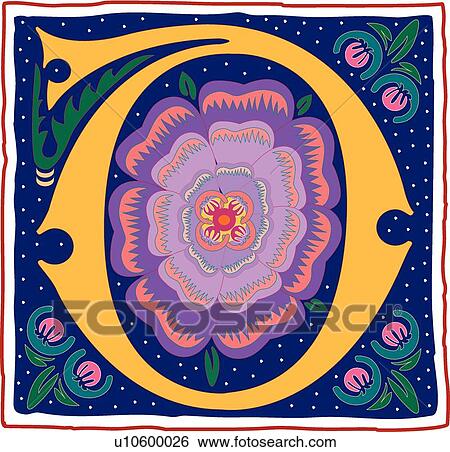 Clip Art - Romant Capital O. Fotosearch
