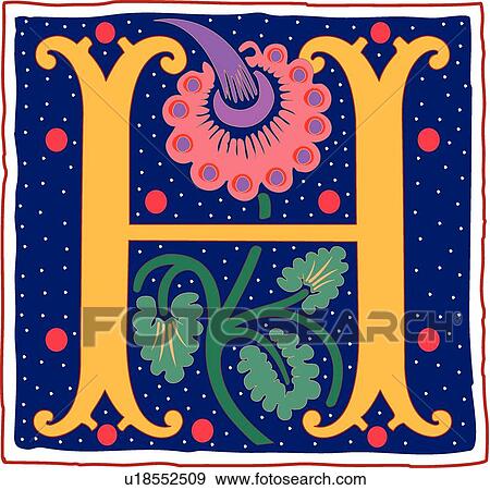 Romant letter H View Large Clip Art Graphic Clip Art - Romant letter H. Fotosearch