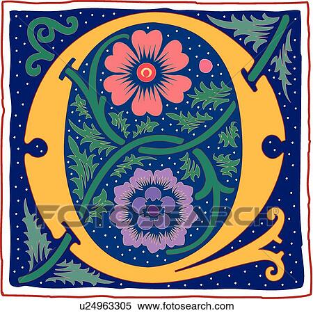 Romant letter Q View Large Clip Art Graphic Clipart - Romant letter Q. Fotosearch