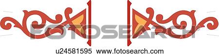 Clipart - Rose and orange header with copy space. Fotosearch
