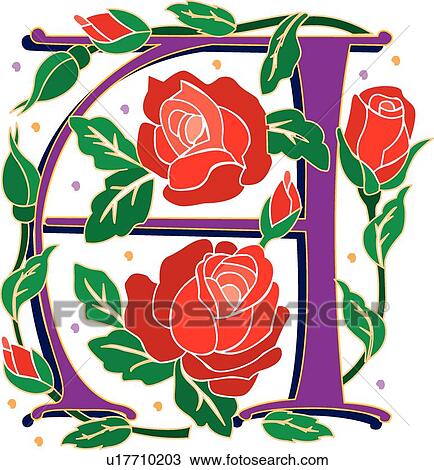Rosette Capital A View Large Clip Art Graphic Clipart - Rosette Capital A. Fotosearch