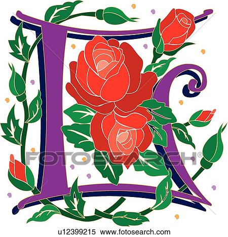 Rosette Capital L View Large Clip Art Graphic Clipart - Rosette Capital L. Fotosearch