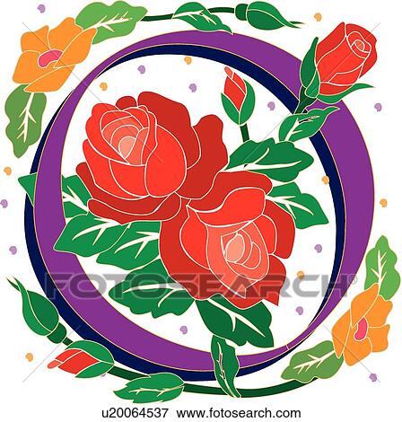Clip Art - Rosette Capital O. Fotosearch