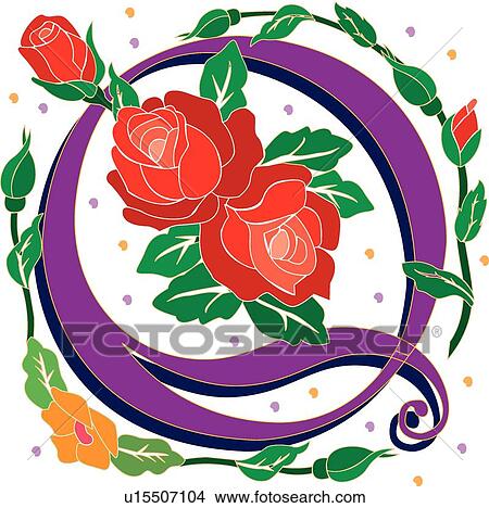 Rosette Capital Q View Large Clip Art Graphic Clipart - Rosette Capital Q. Fotosearch