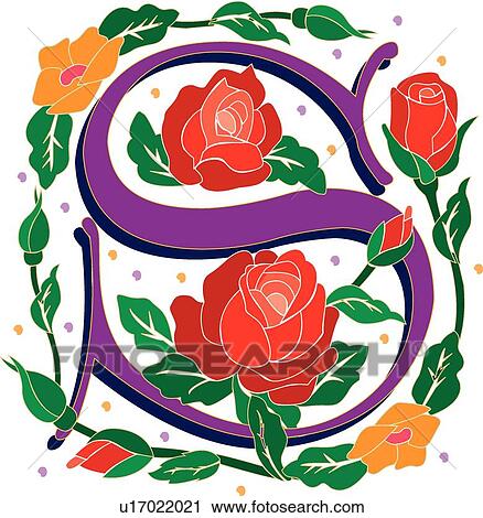 Rosette Capital S View Large Clip Art Graphic Clipart - Rosette Capital S. Fotosearch