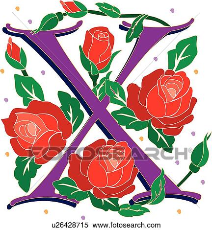 Clipart - Rosette Capital X. Fotosearch