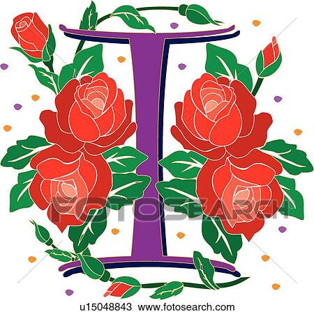 Clipart - Rosette letter I. Fotosearch