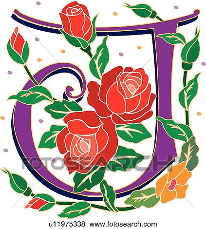 Clip Art - Rosette letter J. Fotosearch
