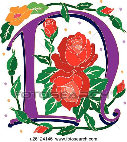 Clip Art - Rosette letter N. Fotosearch