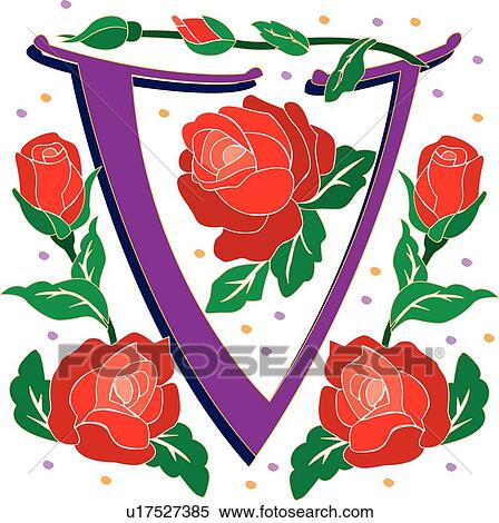 Clipart - Rosette letter V. Fotosearch