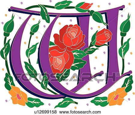 Rosette letter W View Large Clip Art Graphic Clip Art - Rosette letter W. Fotosearch
