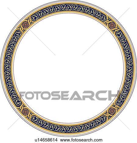 Round Blue and Yellow Frame View Large Clip Art Graphic Clipart - Round Blue and Yellow Frame. Fotosearch