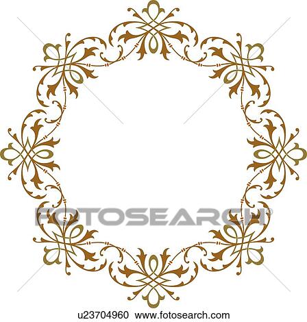 Round Brown and Green Delicate Frame View Large Clip Art Graphic Clipart - Round Brown and Green Delicate Frame. Fotosearch