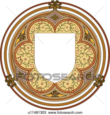 Round Brown Floral Banner View Large Clip Art Graphic Clipart - Round Brown Floral Banner. Fotosearch