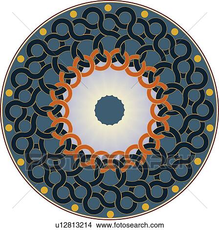 Round Chain Link Design Ornament View Large Clip Art Graphic Clipart - Round Chain Link Design Ornament. Fotosearch