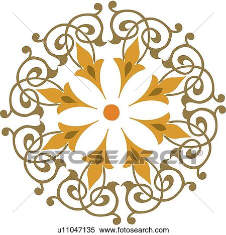 Clipart - Round fancy design . Fotosearch