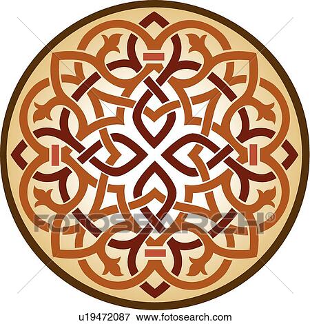 Round orange, brown and tan Arabesque Design View Large Clip Art Graphic Clip Art - Round orange, brown and tan Arabesque Design. Fotosearch