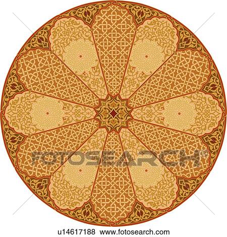 Round red, orange and gold petal pattern Arabesque Design View Large Clip Art Graphic Clip Art - Round red, orange and gold petal pattern Arabesque Design. Fotosearch