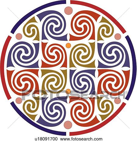 Round Swirl Pattern Design Ornament View Large Clip Art Graphic Clipart - Round Swirl Pattern Design Ornament. Fotosearch