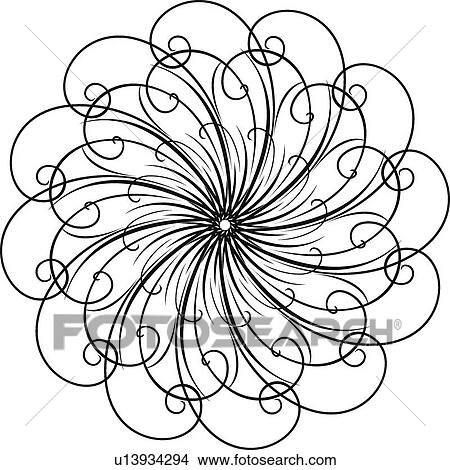 Round Swirled Calligraphic Design View Large Clip Art Graphic Clipart - Round Swirled Calligraphic Design. Fotosearch