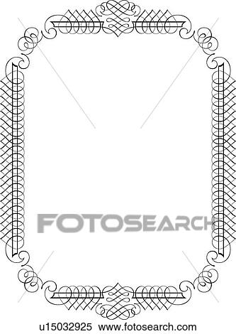 Rounded Corner Calligraphic Design Frame View Large Clip Art Graphic Clipart - Rounded Corner Calligraphic Design Frame. Fotosearch