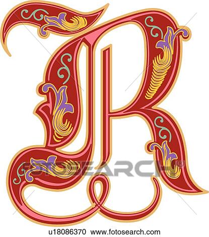 Royal Capital R View Large Clip Art Graphic Clipart - Royal Capital R. Fotosearch