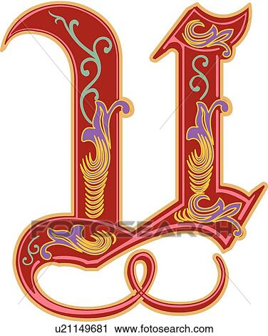 Royal Capital U View Large Clip Art Graphic Clipart - Royal Capital U. Fotosearch