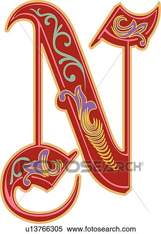 Royal letter N View Large Clip Art Graphic Clipart - Royal letter N. Fotosearch