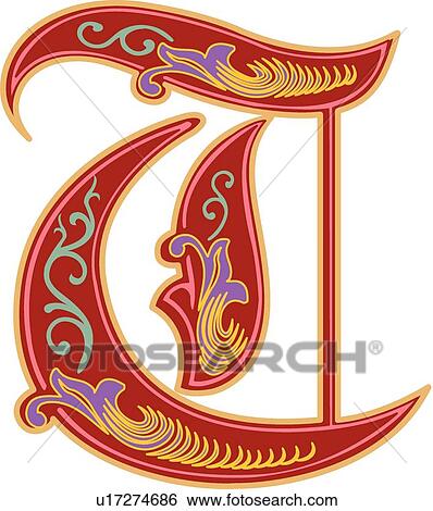 Clip Art - Royal letter T. Fotosearch