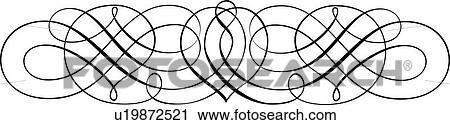 Scroll Calligraphic Design View Large Clip Art Graphic Clipart - Scroll Calligraphic Design. Fotosearch