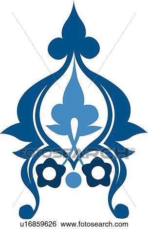 Shades of blue design with flowers View Large Clip Art Graphic Clip Art - Shades of blue design with flowers. Fotosearch