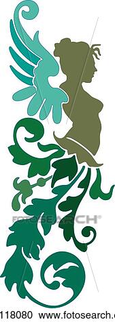 Side view of an angel View Large Clip Art Graphic Clipart - Side view of an angel . Fotosearch