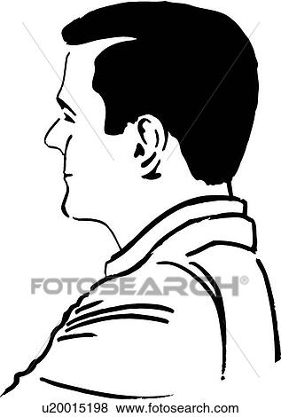 Side view of man View Large Clip Art Graphic Clip Art - Side view of man. Fotosearch