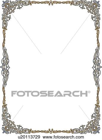 Clip Art of Silver Border u20113729 - Search Clipart, Illustration ...