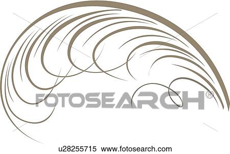 Clipart - Silver Curved Calligraphic Design. Fotosearch