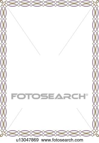 Clip Art - Silver Double Loop Border. Fotosearch