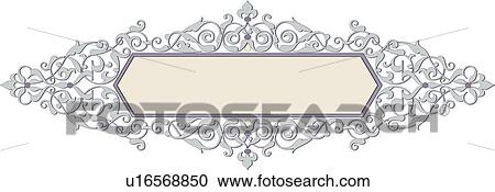 Clipart - Silver Victorian Frame. Fotosearch