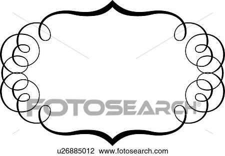 Simple Calligraphic Design Frame View Large Clip Art Graphic Clipart - Simple Calligraphic Design Frame. Fotosearch