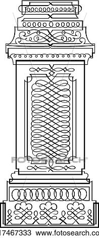 Single Pillar Calligraphic Design View Large Clip Art Graphic Clipart - Single Pillar Calligraphic Design. Fotosearch