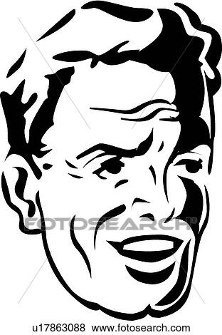 Clip Art - Smiling Man. Fotosearch