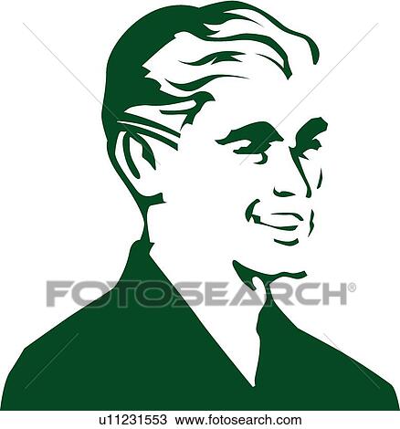 Clipart - Smiling man. Fotosearch