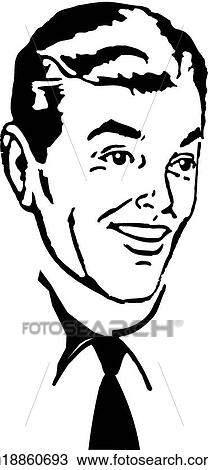 Clipart - Smiling man with shirt and tie. Fotosearch