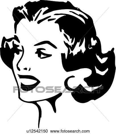 Clipart - Smiling woman . Fotosearch