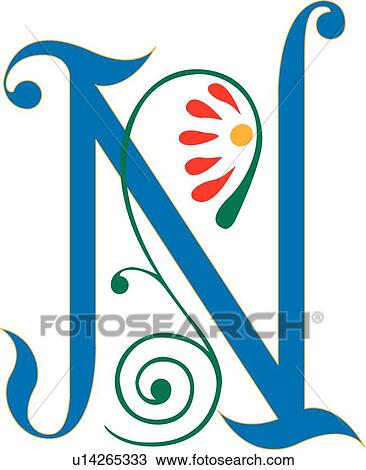 Spring Capital N View Large Clip Art Graphic Clipart - Spring Capital N. Fotosearch
