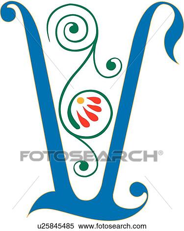 Spring Capital V View Large Clip Art Graphic Clipart - Spring Capital V. Fotosearch