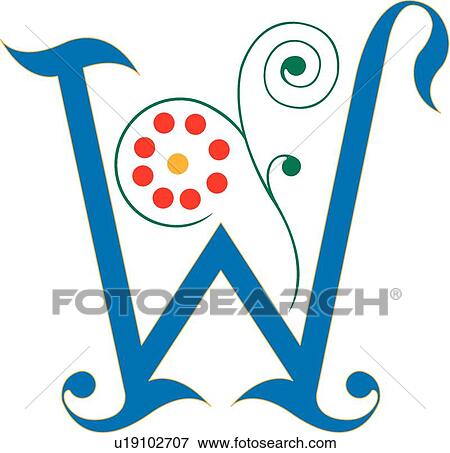 Clip Art - Spring letter W. Fotosearch
